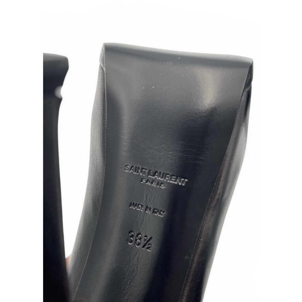 Saint Laurent Tribtoo Platform Pumps Black Leather –Size 38.5 US 8.5 - Picture 13 of 14
